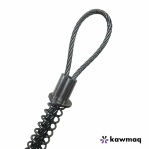 Piola de seguridad de 1/8 galvanizada Whipcheck para prevenir desconexiones de mangueras en sistemas de aire, agua o hidráulicos.